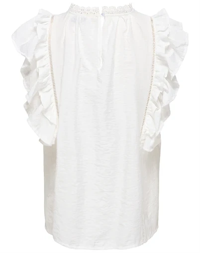 Only - ONLLuna Frill Top - Cloud Dancer